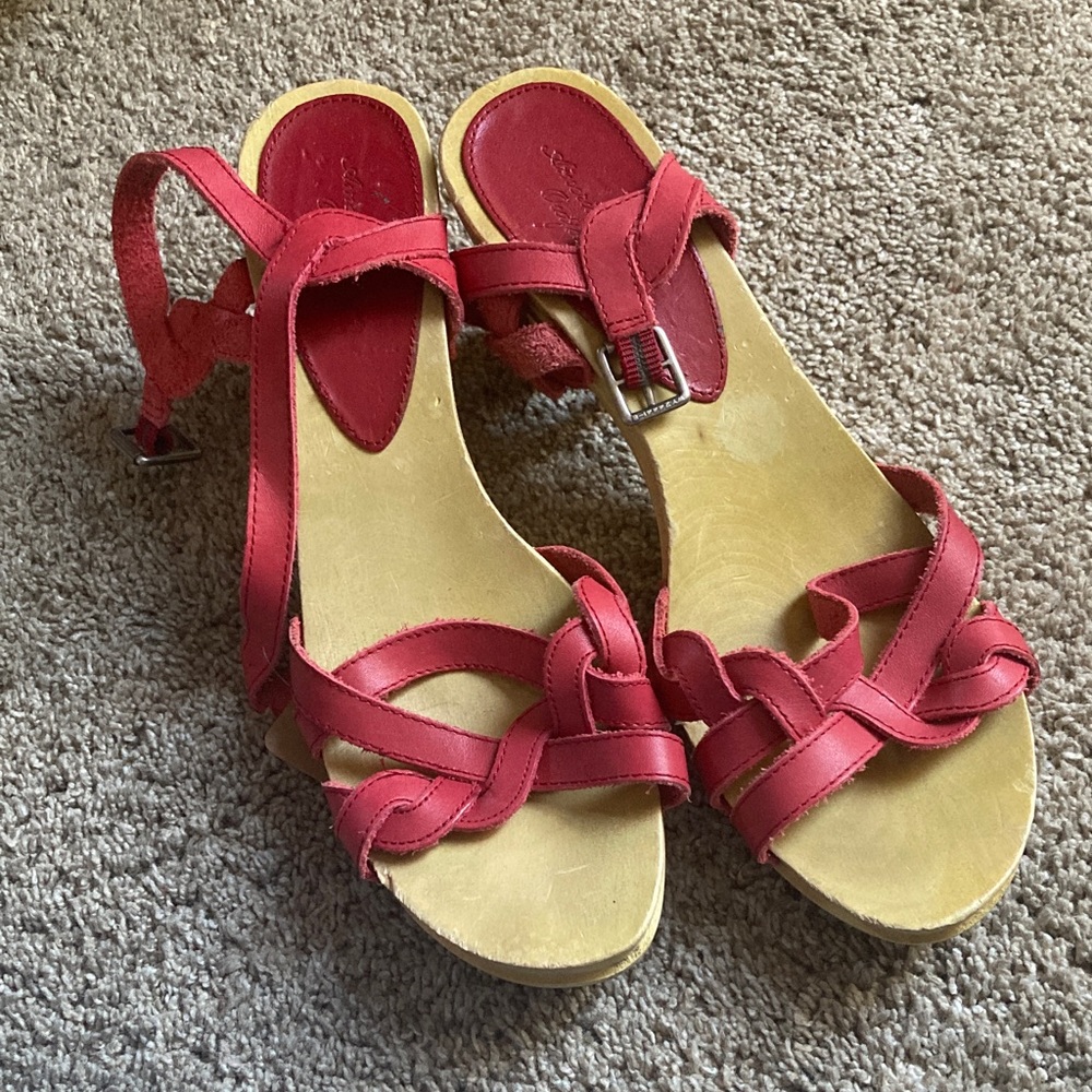Dansko Red Leather Sandals